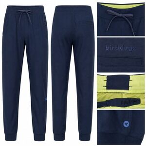 Birddogs Pants Mens Large Blue Joggers Stretch Performance Lined Boom Boomstick